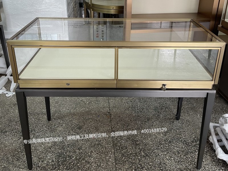 雙色拉絲不銹鋼珠寶展柜定制