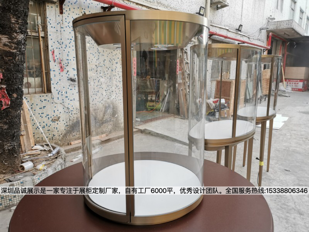 張家港燕翠閣高端圓柱型珠寶玻璃罩設(shè)計(jì)